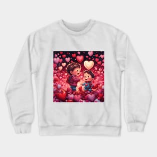 Toddlers celebrating Valentines day Crewneck Sweatshirt